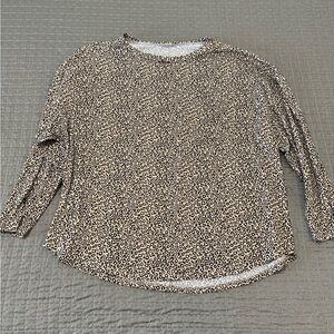 JODIFL Beige and Black Leopard Print Long Sleeve Top